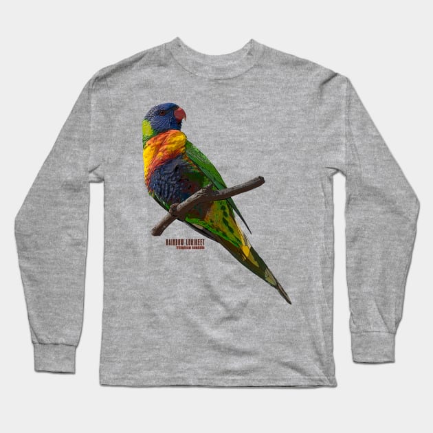 Rainbow Lorikeet_02C Long Sleeve T-Shirt by seadogprints